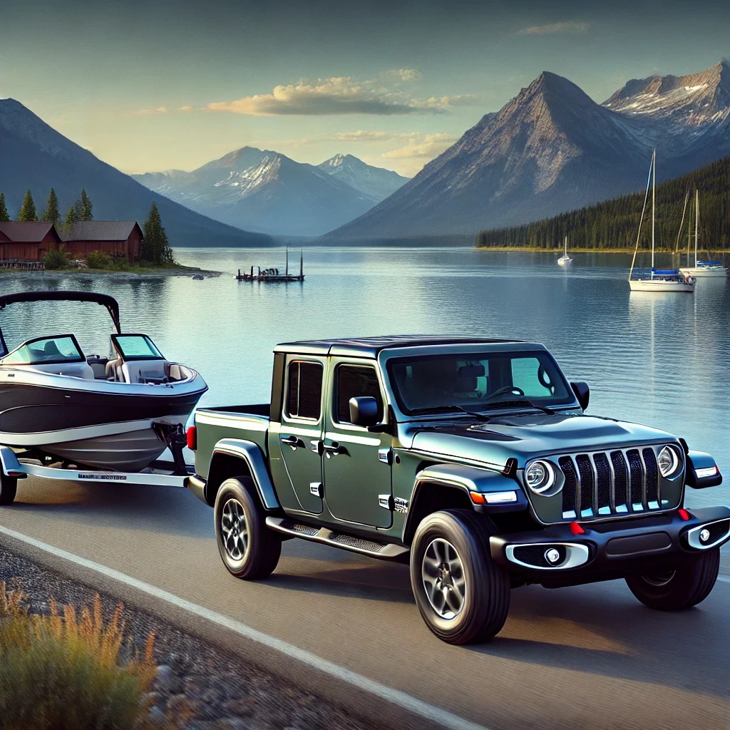 jeep gladiator towing a boat